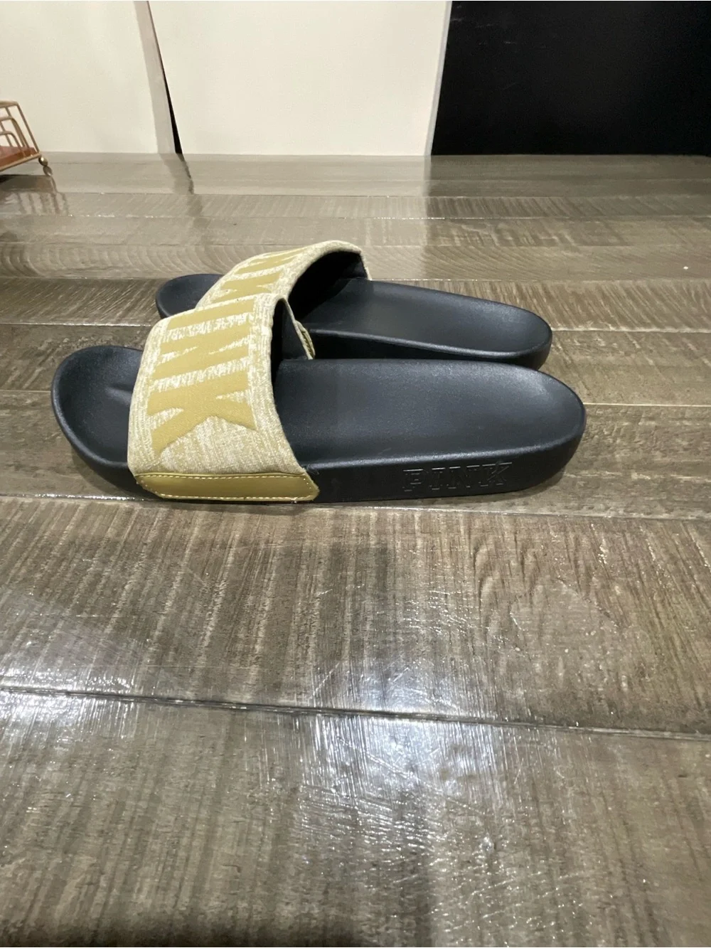 PINK Victoria's Secret olive green Slide Sandals - Picture 2 of 3